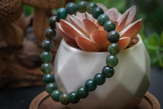 Moss agate power bracelet