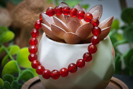 Carnelian faceted power bracelet