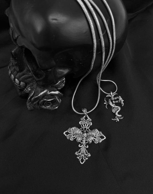 Serpent Cross Short Pendant