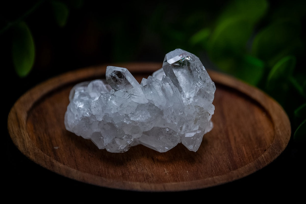 Colombian Lemurian faden quartz in display box
