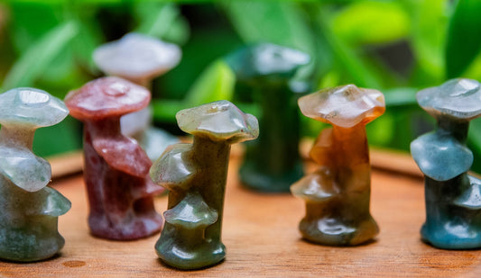 Ocean Jasper Mushroom tree carving