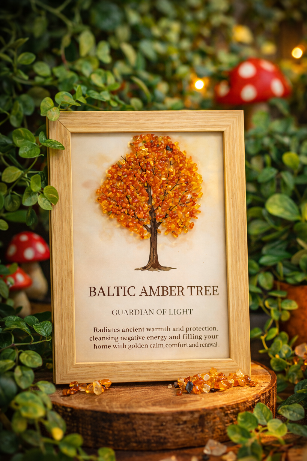 Baltic amber tree of life picture frame