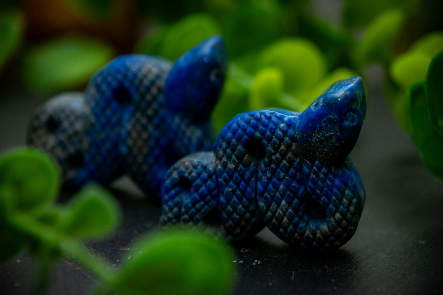 Lapis Lazuli snake carving