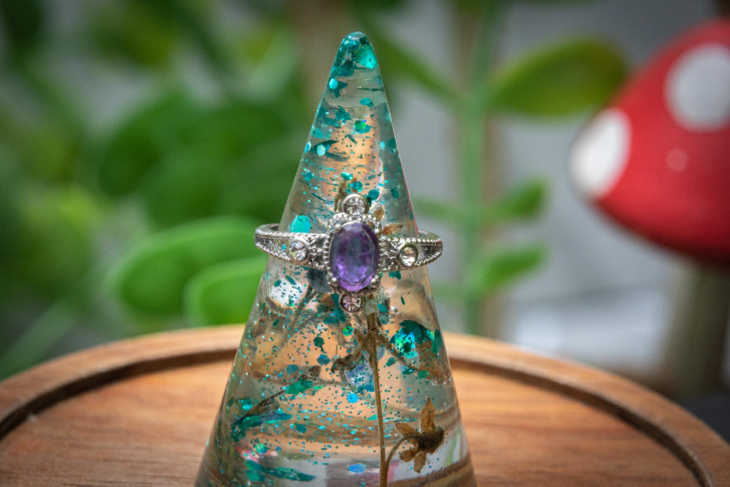 Amethyst adjustable ring