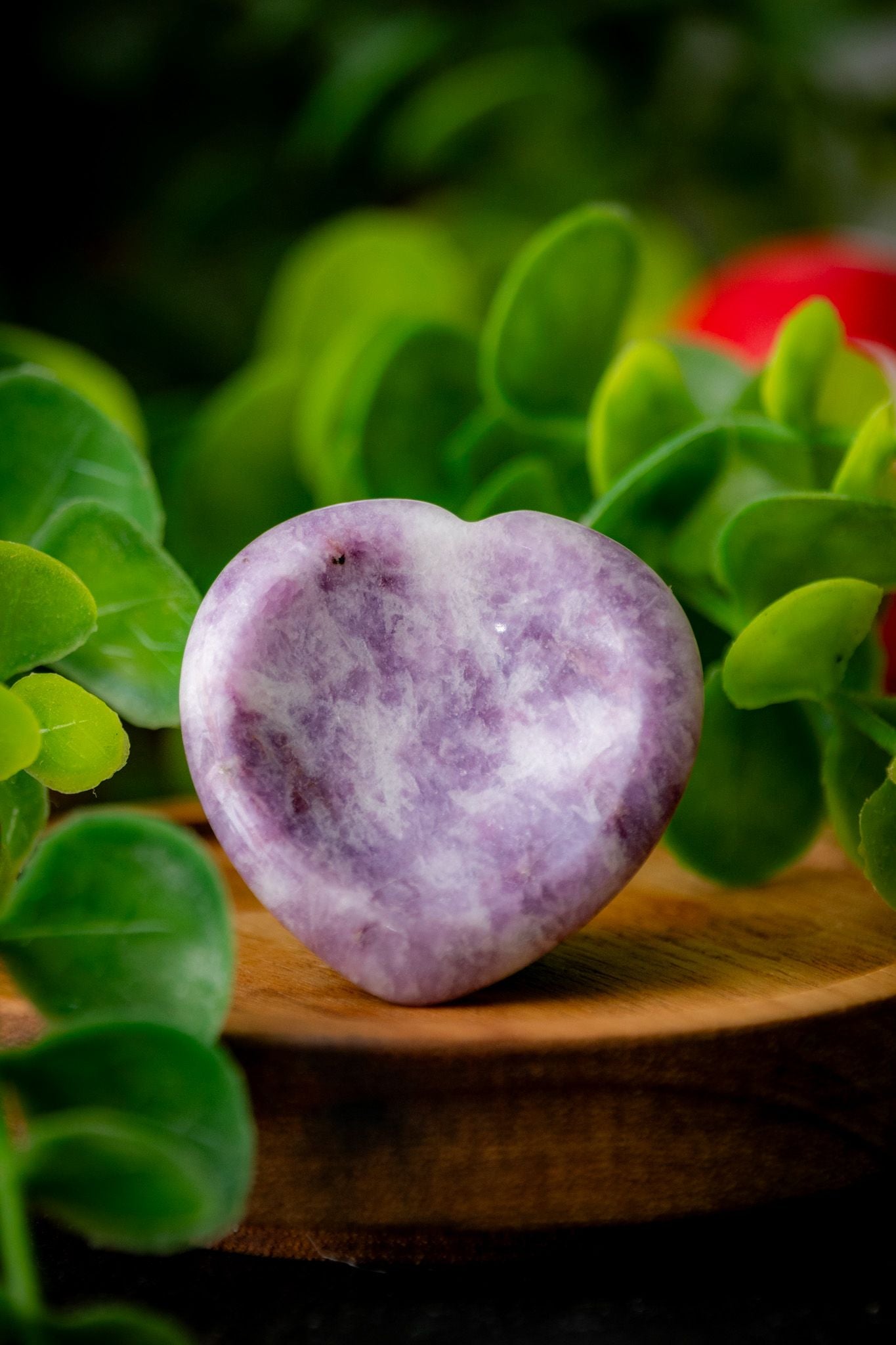 Lepidolite heart worry stone