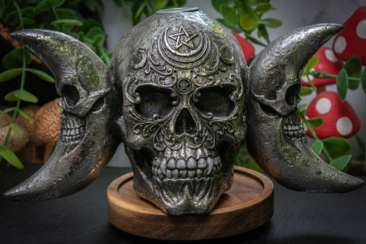 Triple moon backflow incense burner