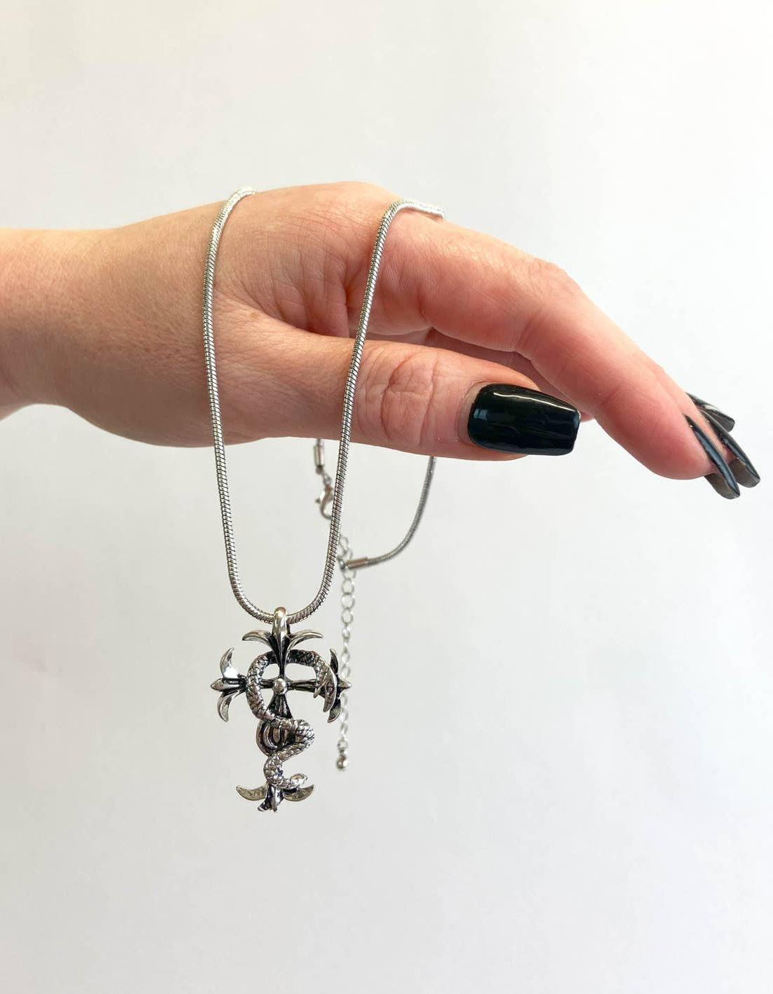 Serpent Cross Short Pendant