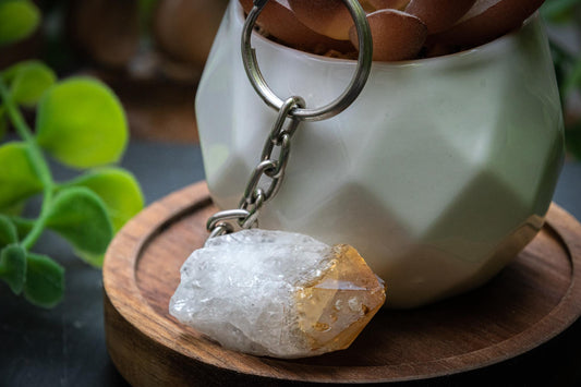 Citrine (heat treated) keyring