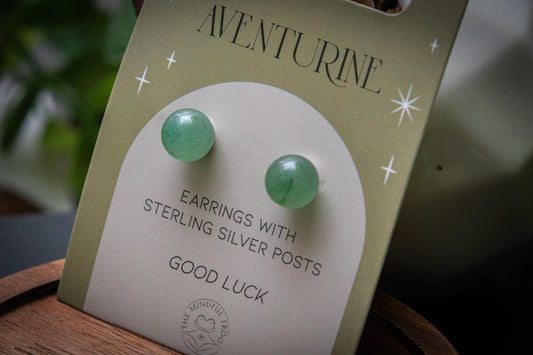 Green Aventurine 925 sterling silver earrings