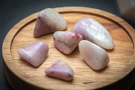 Petalite with lepidolite tumblestone