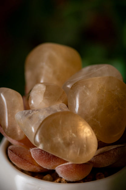 Smoky citrine tumblestone
