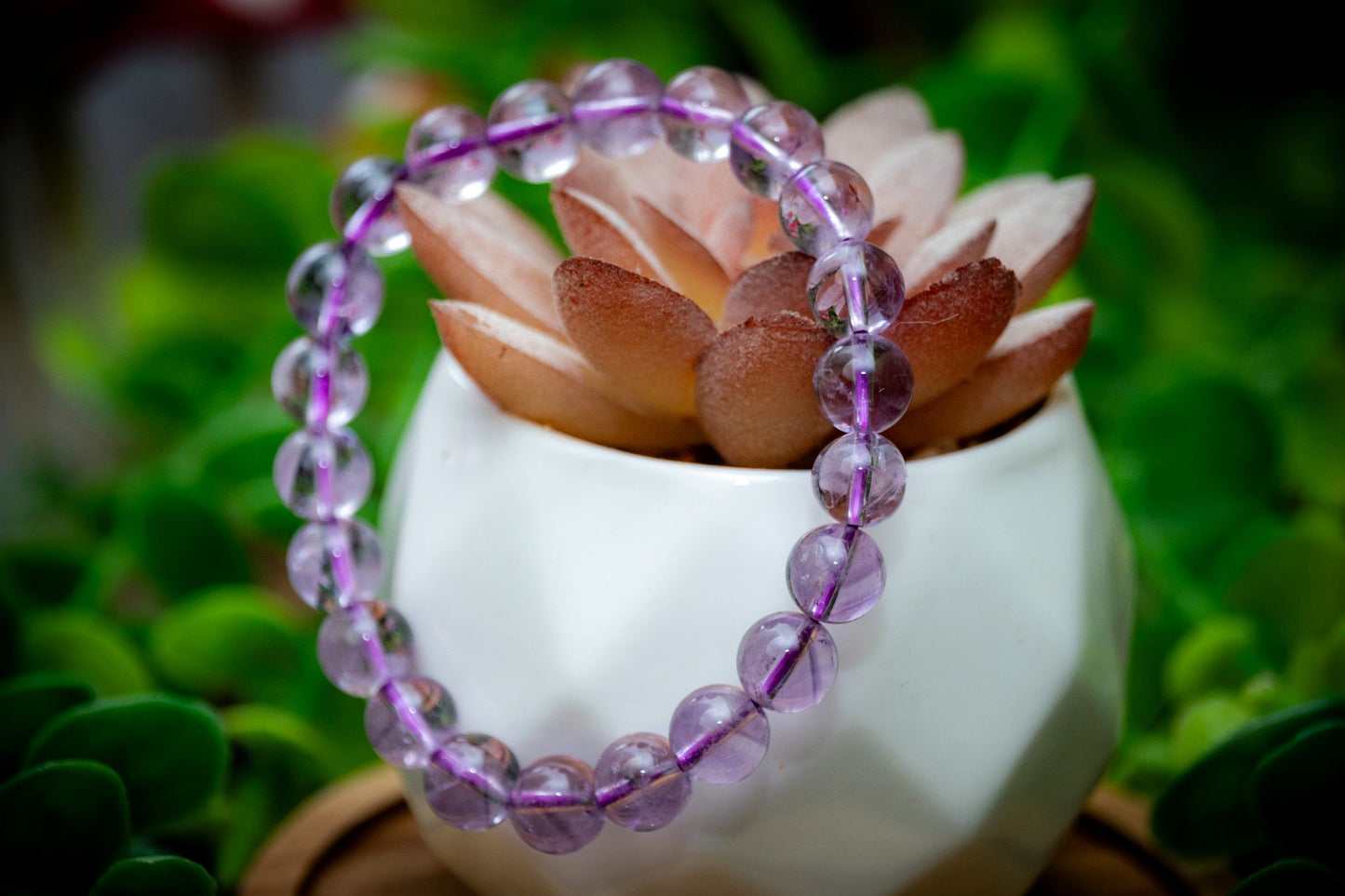 Lavender amethyst 8mm power bracelet