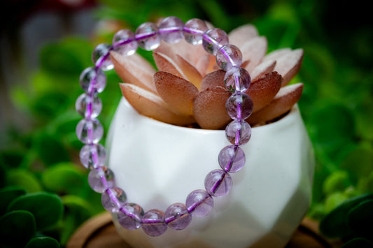 Lavender amethyst 8mm power bracelet