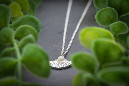 Amazonite silver plated fan necklace