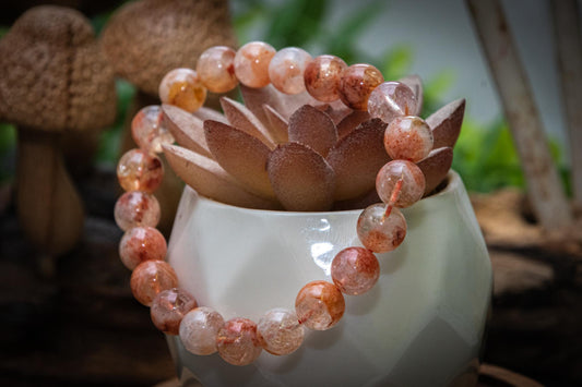 Citrine mixed fire quartz power bracelet