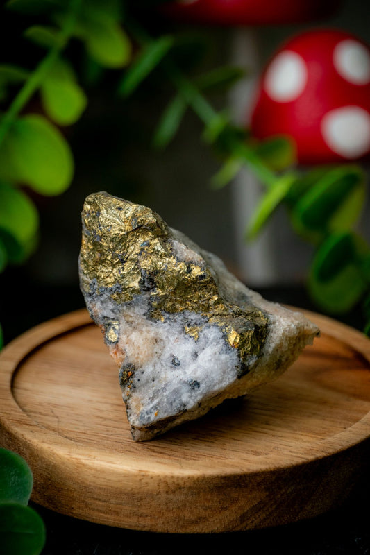 Chalcopyrite Crystal on Quartz