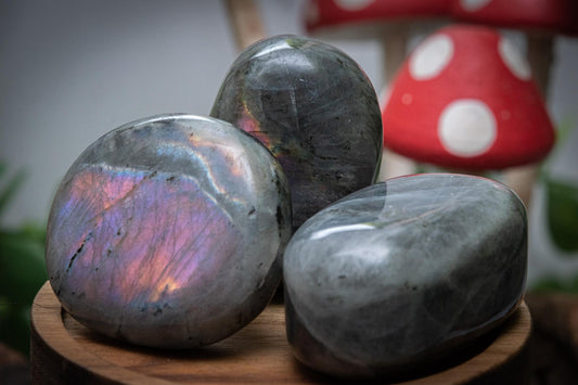 Sunset labradorite palmstones