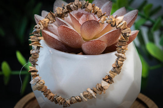 Aragonite chip bracelet