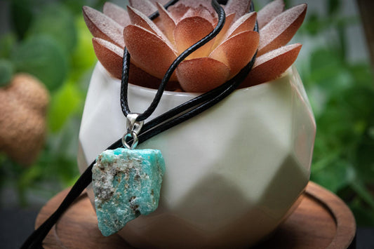 Amazonite raw necklace