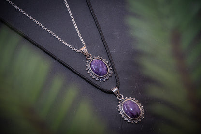 Charoite vintage style necklace