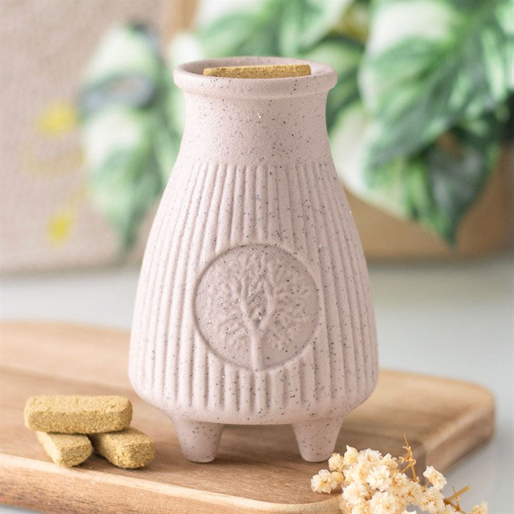 Ribbed ceramic Palo Santo brick burner