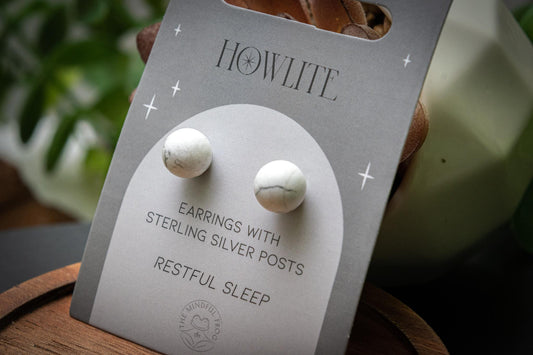Howlite 925 sterling silver earrings