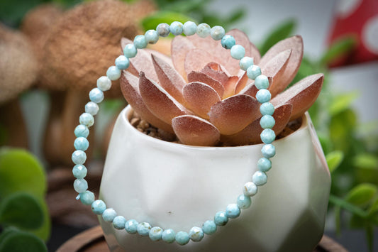 RARE Larimar 4mm faceted bracelet