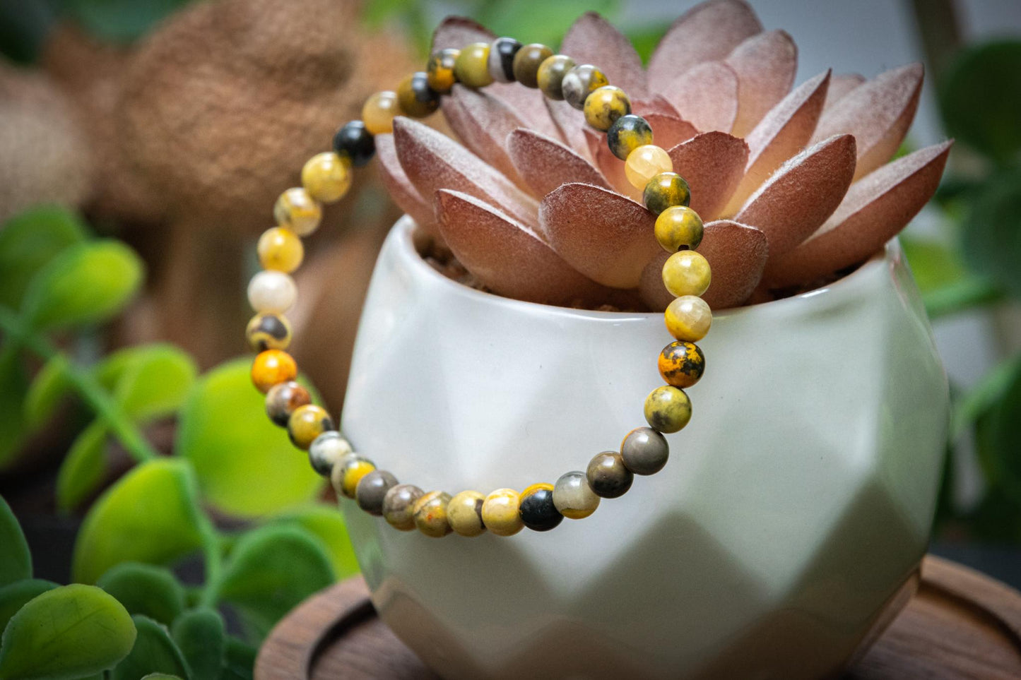 Bumblee jasper 4mm bracelet