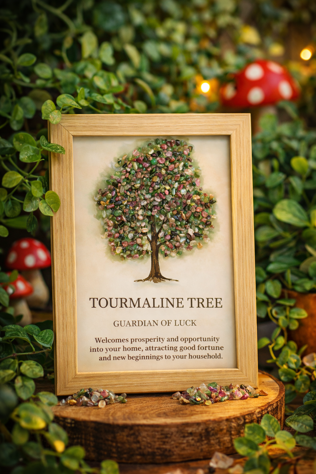 Tourmaline tree of life picture frame