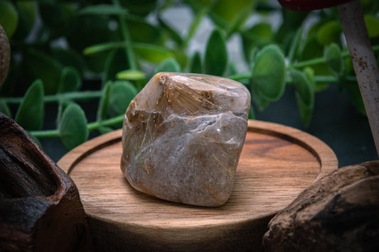 Golden rutile quartz freeform