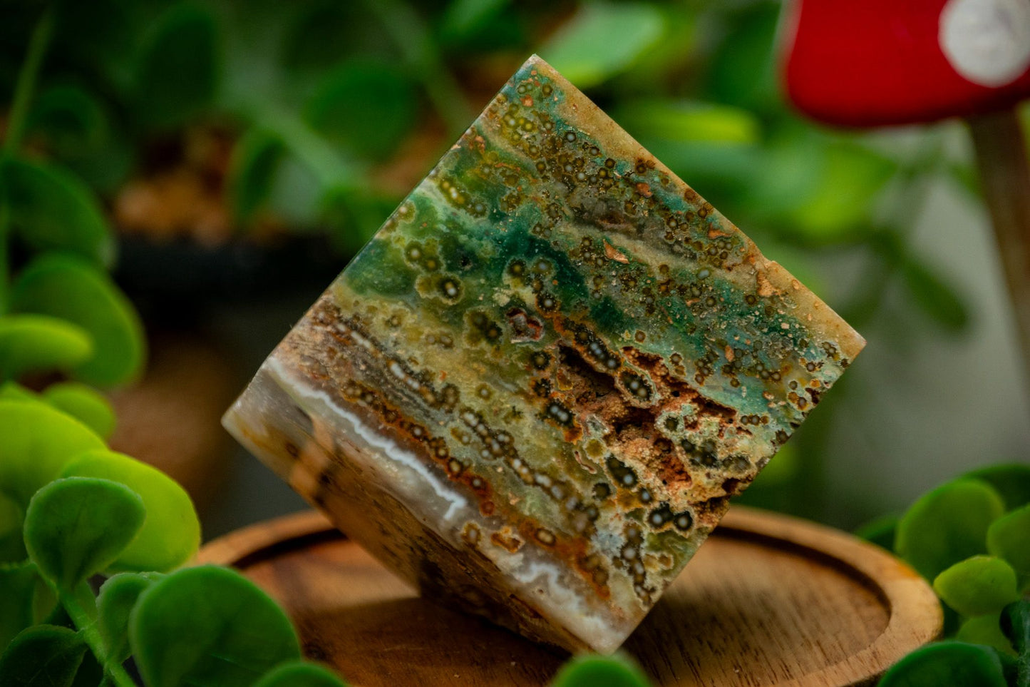 Ocean Jasper cube carving