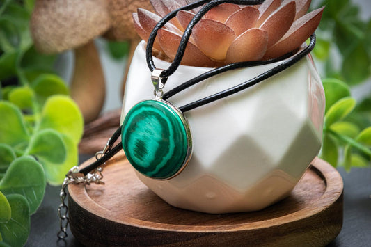 Malachite round necklace