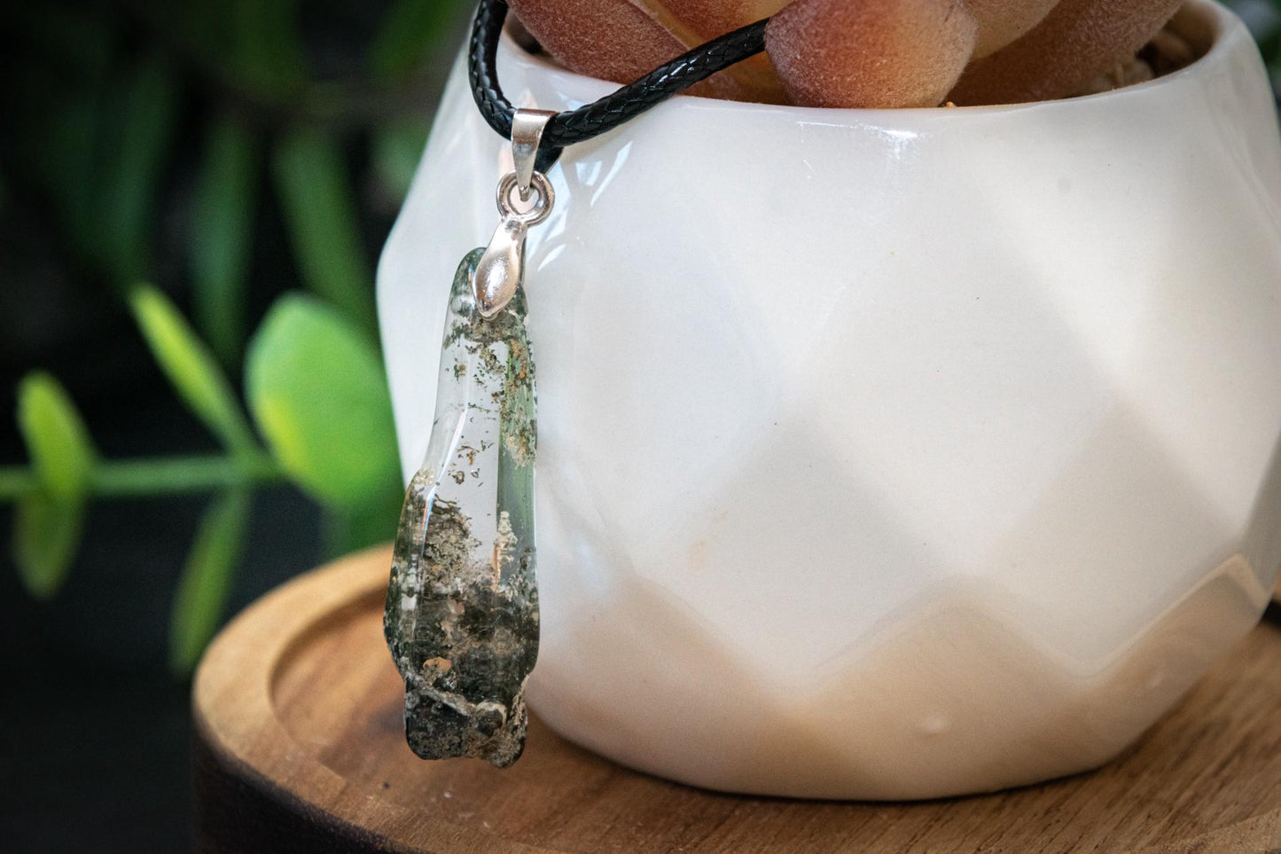 Garden quartz (Lodolite) necklace