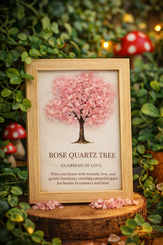 Rose quartz tree of life picture frame