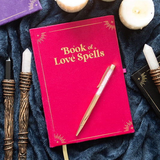 Book of Love Spells notebook with Rose Quartz pen
