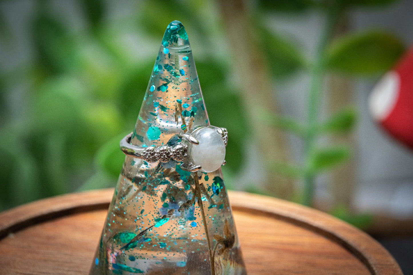 Moonstone adjustable ring