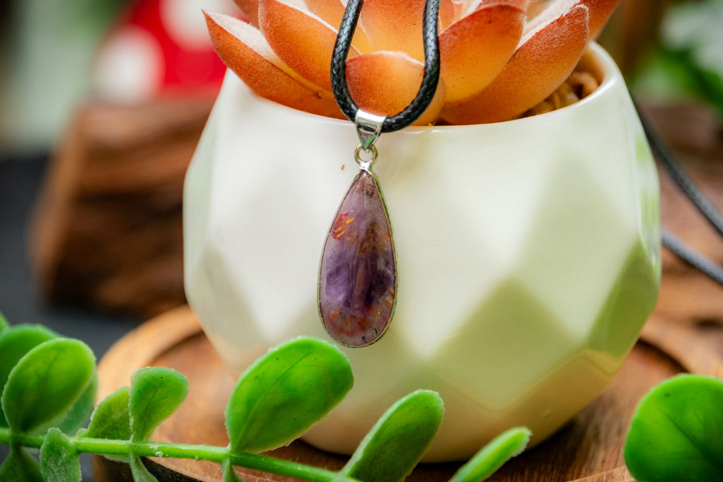 Auralite 23 teardrop necklace