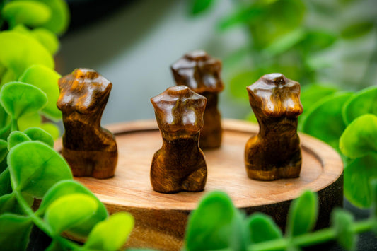 Tigers eye feminine body carving