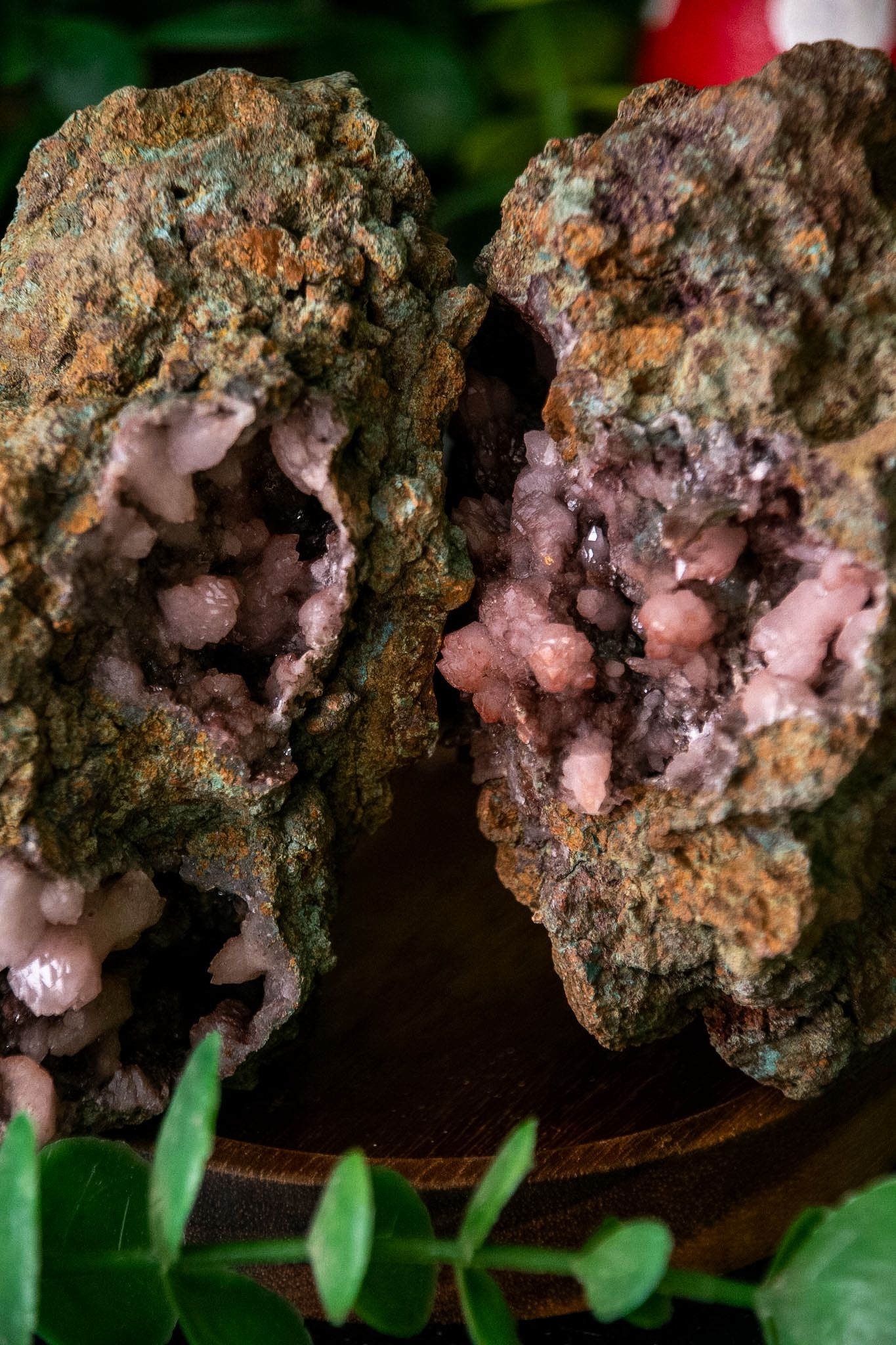 Pink moroccan quartz geodes