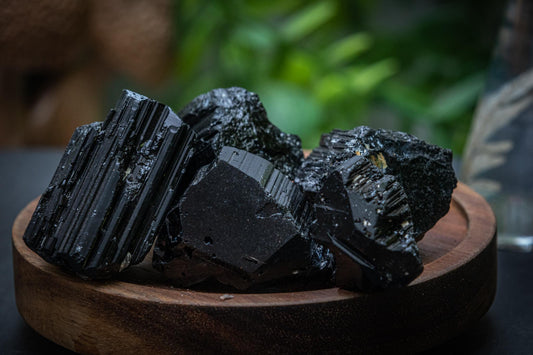 Black tourmaline rough chunk