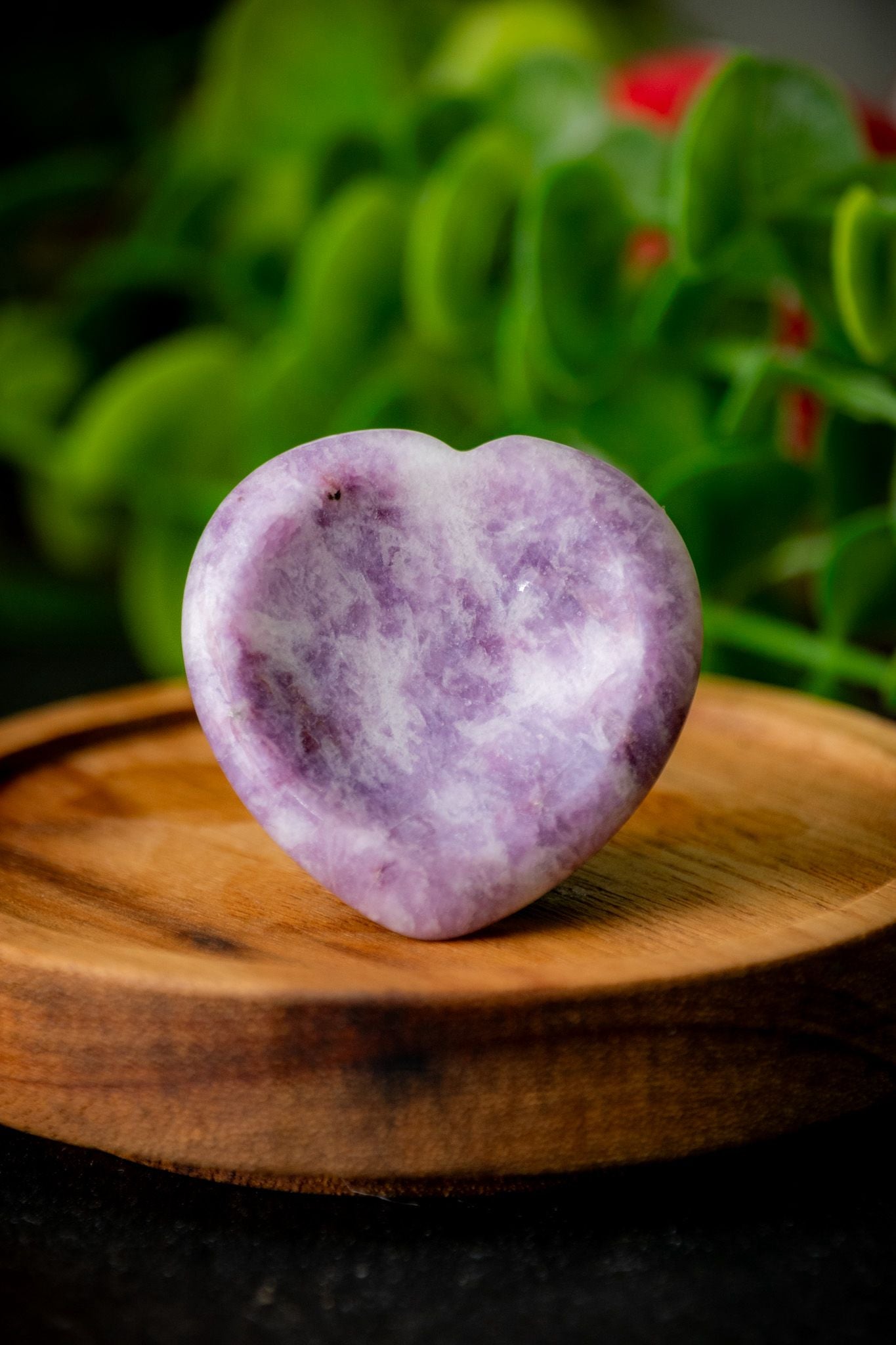 Lepidolite heart worry stone