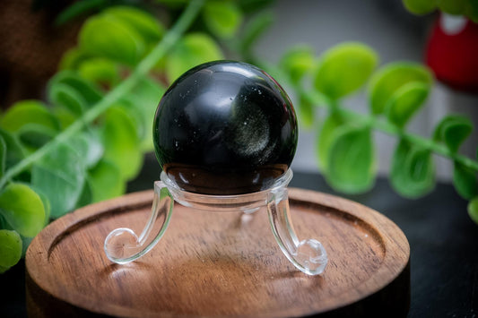 Goldsheen obsidian sphere